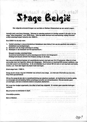 stage belgie 1999